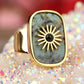 Resplendent Birthstones Sun Flower Adjustable Ring