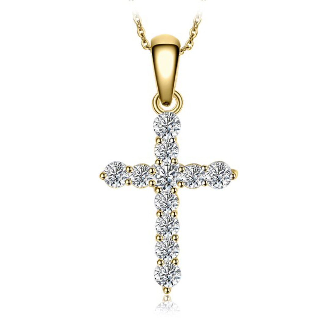Chic Cross Zirconia Sterling Silver Pendant