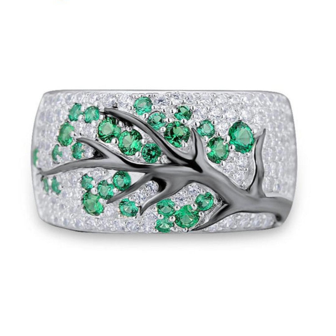 Elegant Tree of Zirconia Ring