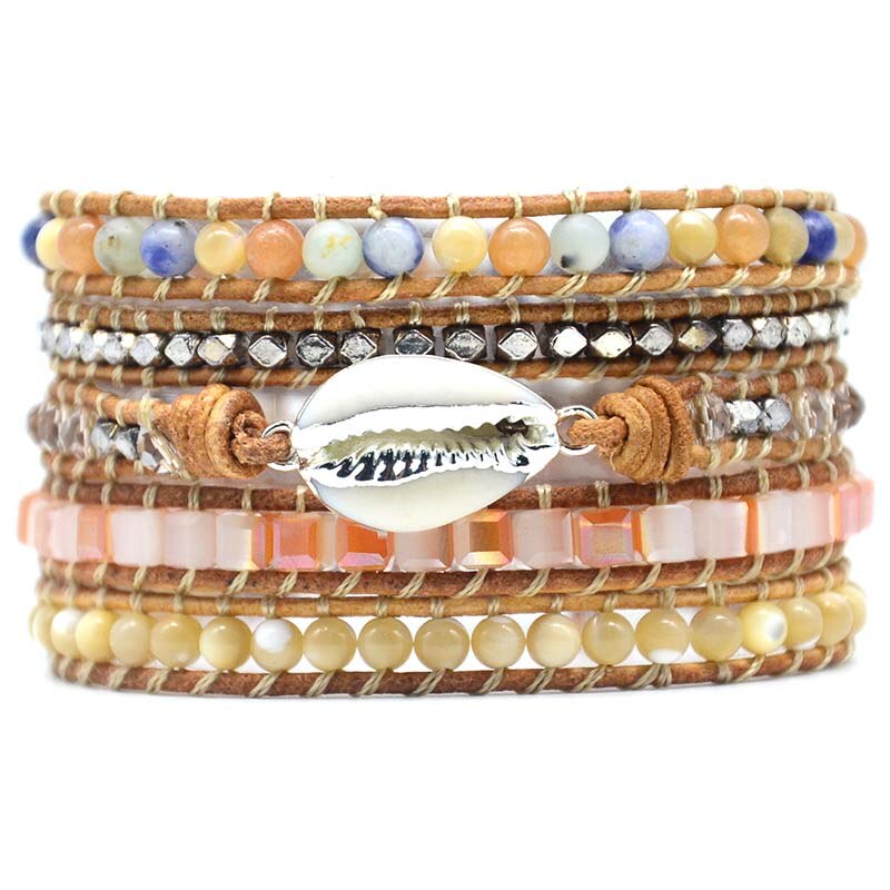 Pearl Mix Stone Wrap Bracelet