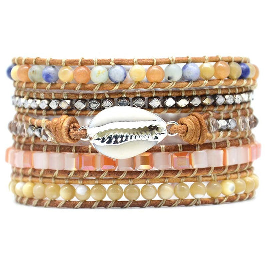 Pearl Mix Stone Wrap Bracelet
