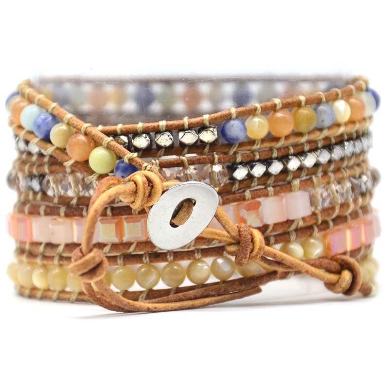 Pearl Mix Stone Wrap Bracelet