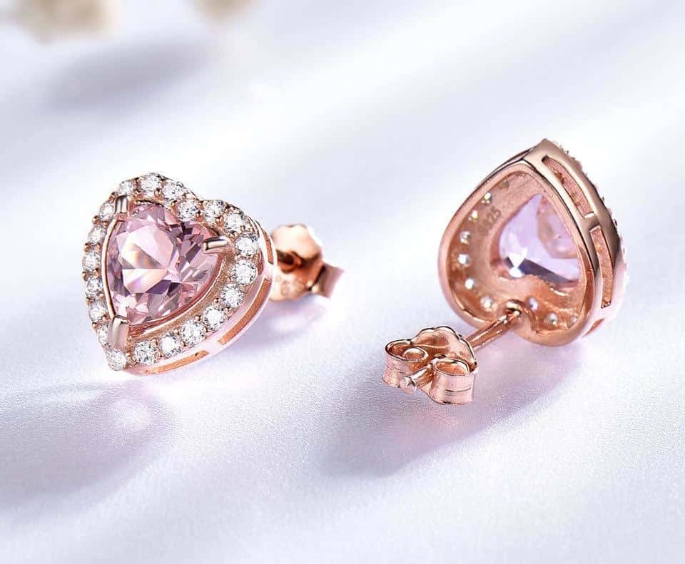 Elegant Morganite Sterling Silver Set