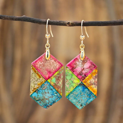 Hexagonal Jasper Earrings