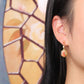 Luxury Gold Plated Flower White Jade Earrings