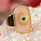 Resplendent Birthstones Sun Flower Adjustable Ring