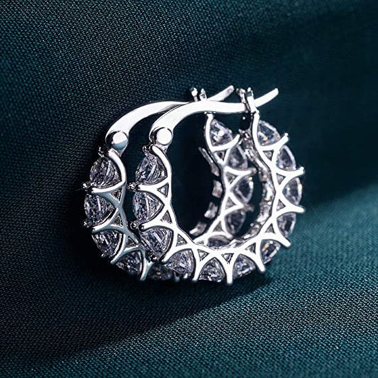 Stylish Cubic Zirconia Hoop Earrings