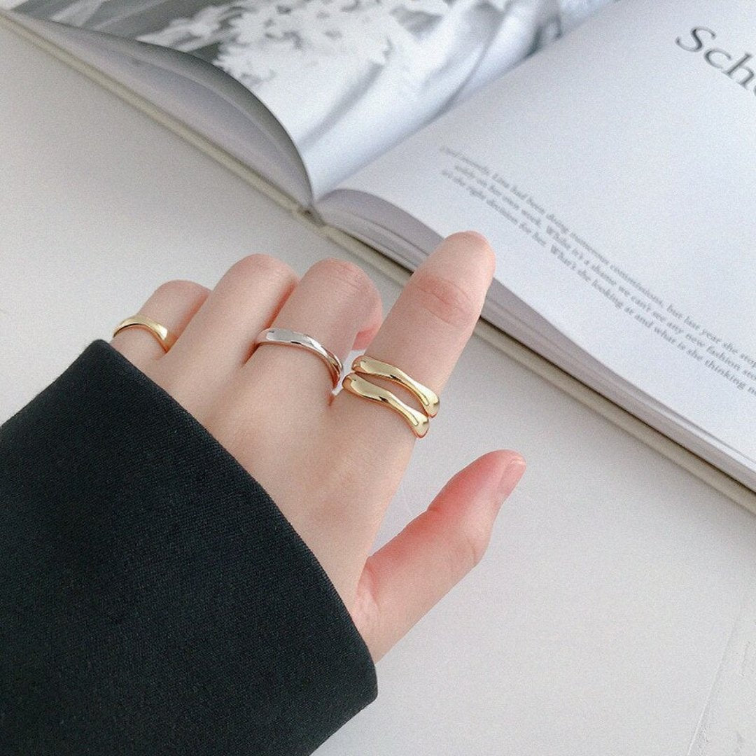 Verstellbarer Ring „Wave“ aus 925er Sterlingsilber