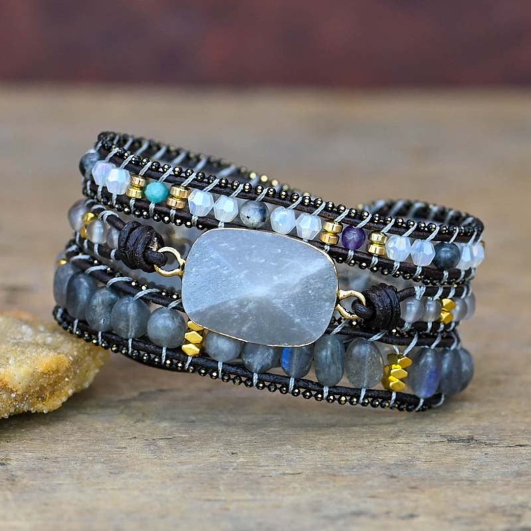 Schwarzes Labradorit-Steinarmband