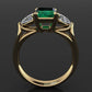 Glänzender Smaragd 925 Steling Silber Ring 
