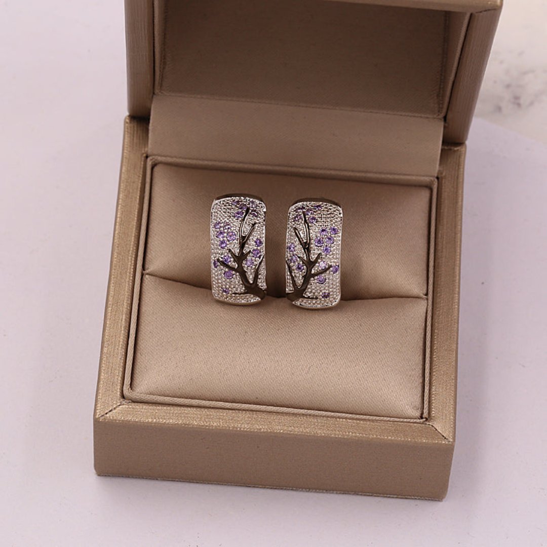 Elegante Ohrringe mit Zirkonia-Baum
