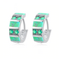 Spiritual Green Opal & Emerald Silver Earrings