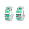 Spiritual Green Opal & Emerald Silver Earrings