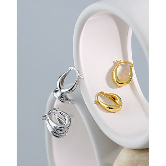 Cassandra 925 Sterling Silver Hoop Earrings