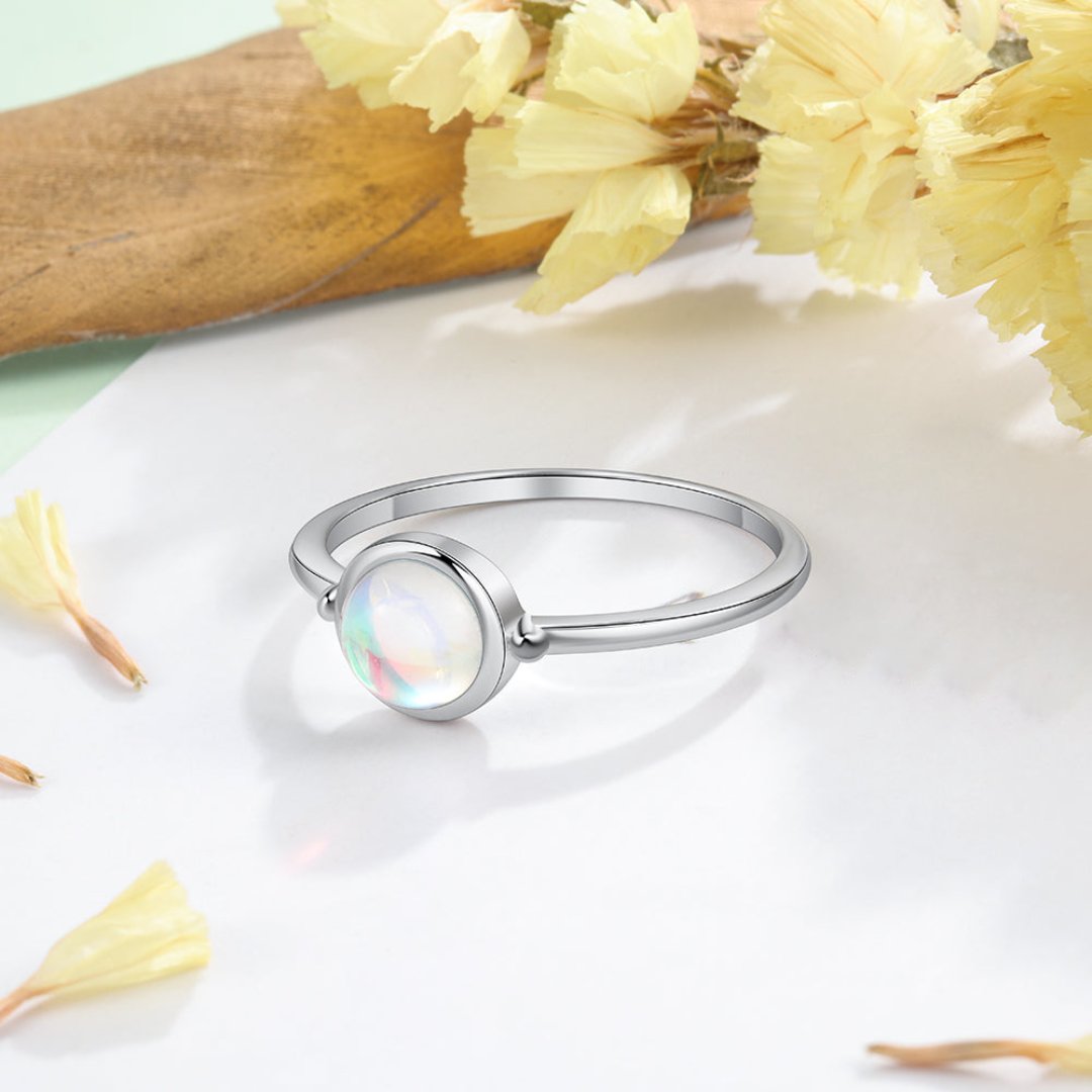 Spiritual New Moon Silver Ring & Necklace Set