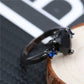 Vintage Herz Onyx &amp; Blauer Zirkonia Ring