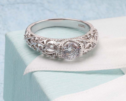 Vintage Cubic Zirconia Silver Ring