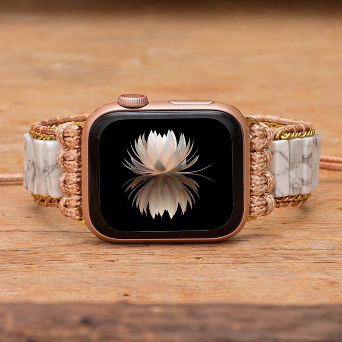 Fashionable White Howlite Apple Watch Strap
