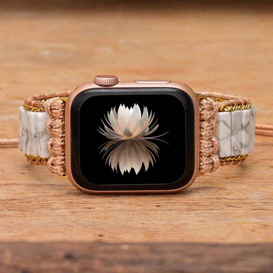 Fashionable White Howlite Apple Watch Strap
