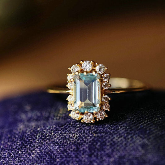 Vintage Blue Topaz Silver Ring