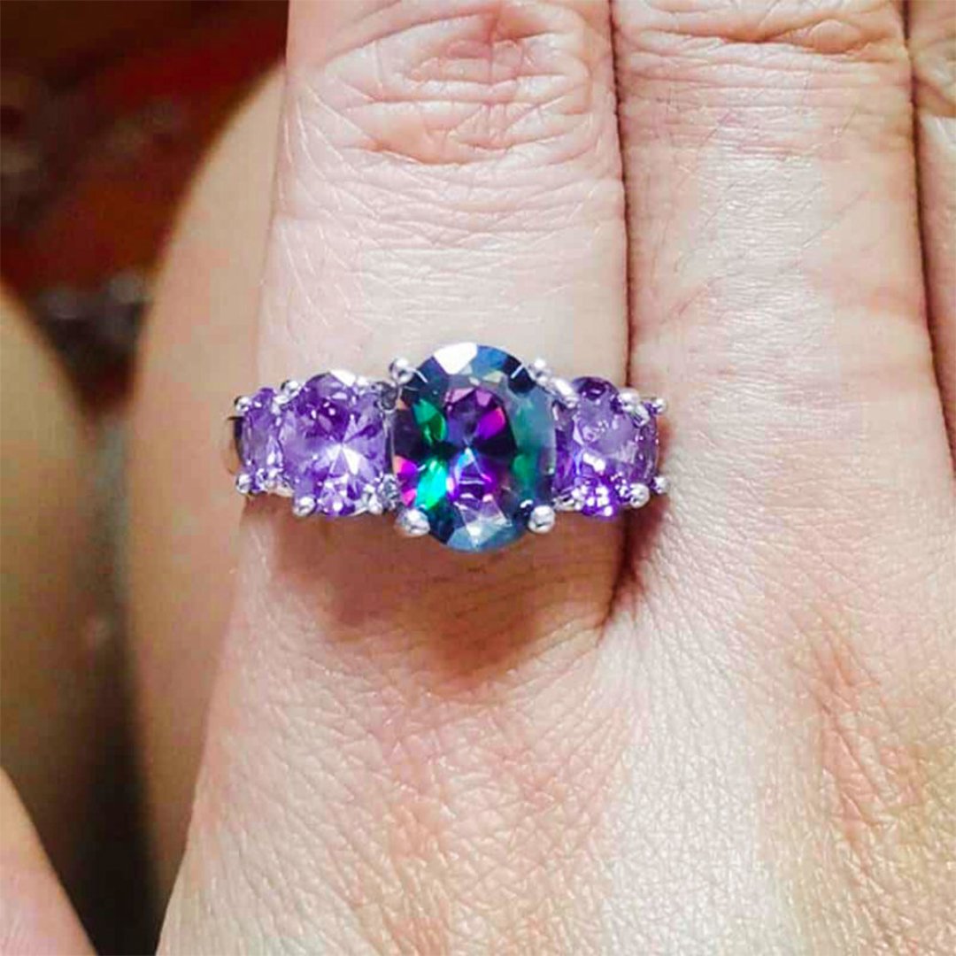 Amethyst &amp; Topas Silberring