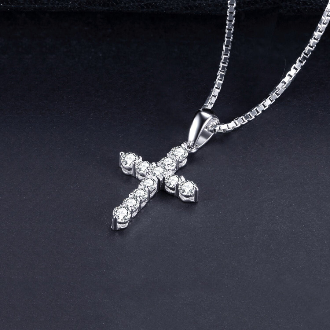 Chic Cross Zirconia Sterling Silver Pendant