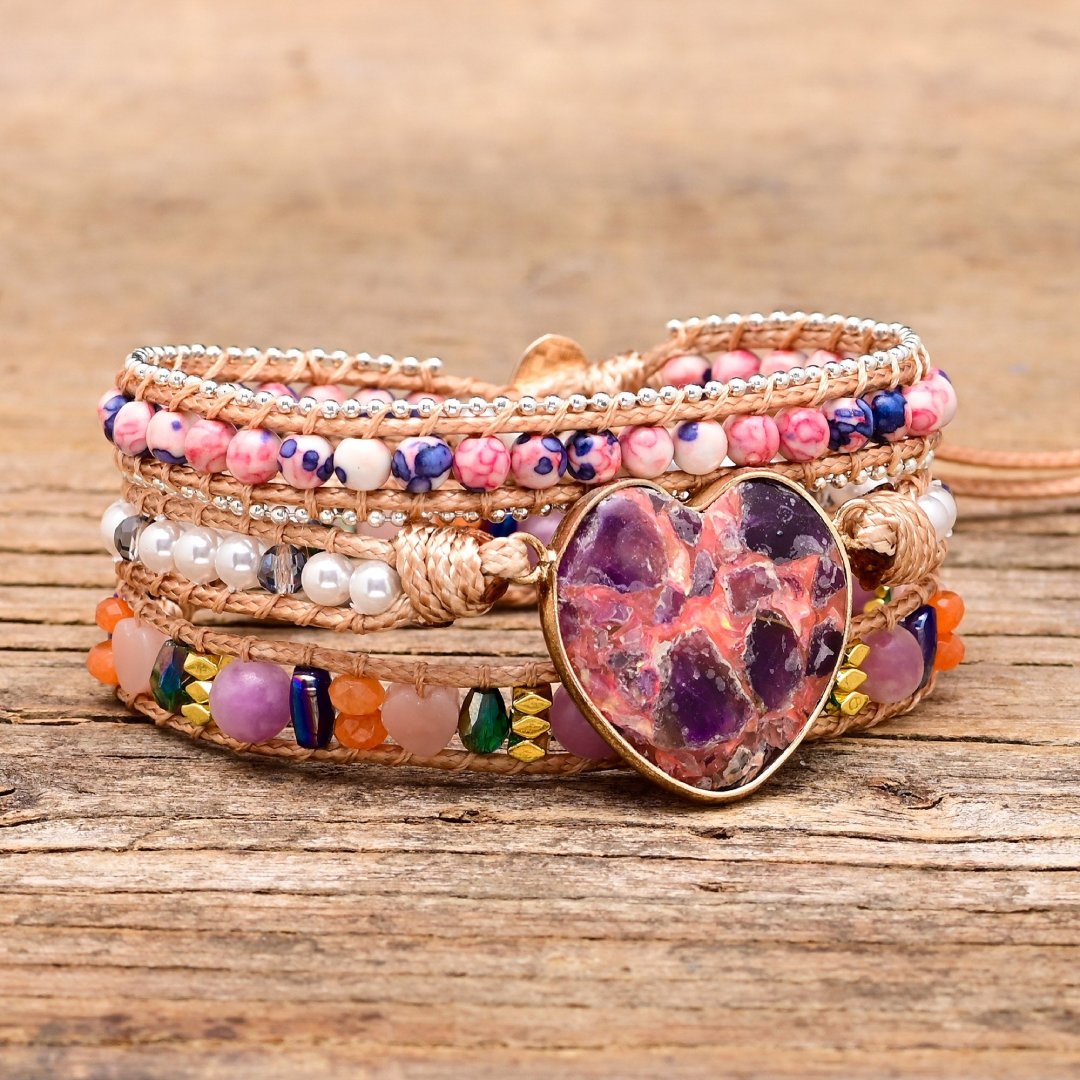 Romantic Mixed Color Calcite Wrap Bracelet