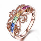 Rainbow Colorful Topaz 925 Silver Ring