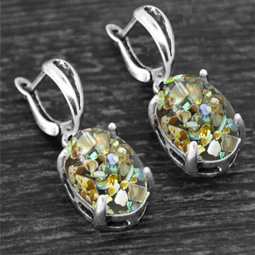 Spiritual Crystal Silver Plated Earrings