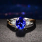 Luxury Sapphire 925 Silver Adjustable Ring