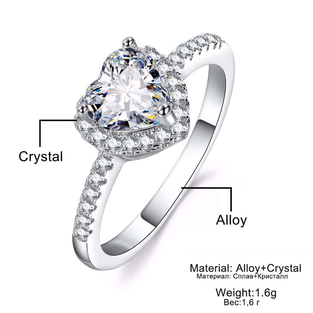 Crystal Heart Ring