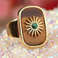 Resplendent Birthstones Sun Flower Adjustable Ring