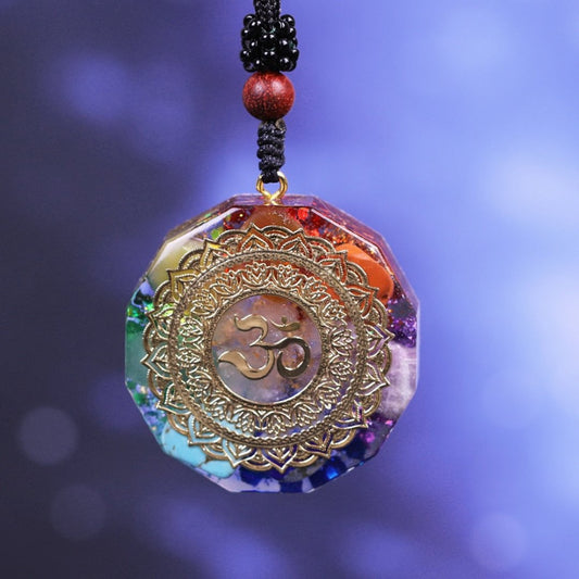 7 Chakra Orgonit Om Symbol Halskette