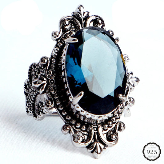 Blue Sapphire 925 Sterling Silver Ring