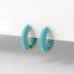 Elegant Turquoise Round Beads Hoop Earrings