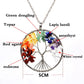 Handgemachte Halskette mit 7 Chakra-Kristallen aus Lebensbaum