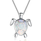 Spirit Turtle Opal Silver Necklace