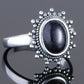Elegant Natural Blue Sandstone Silver Ring