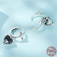 Schwarze Creolen mit Herz-Zirkonia-Silber 