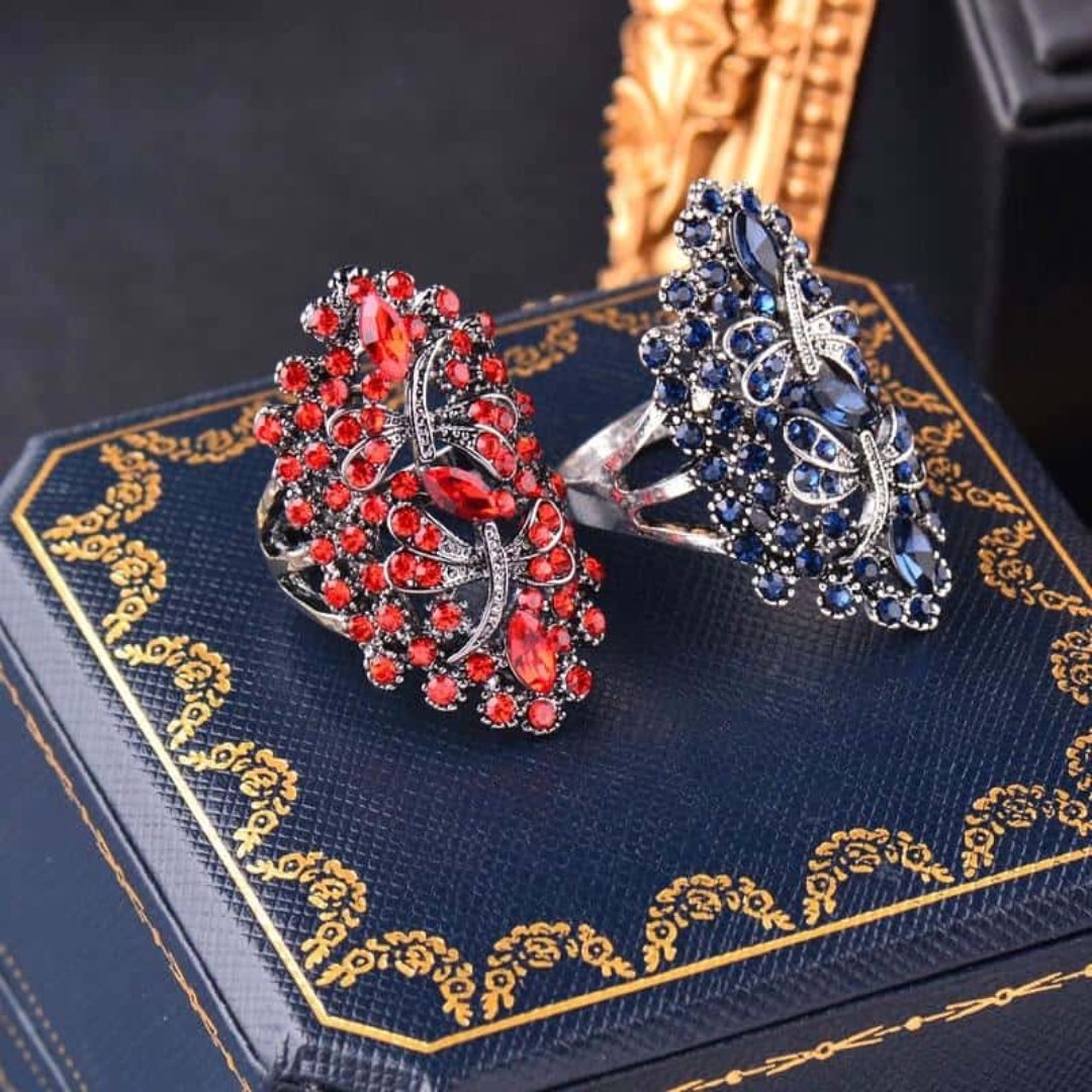 Vintage Strass Libelle Ring