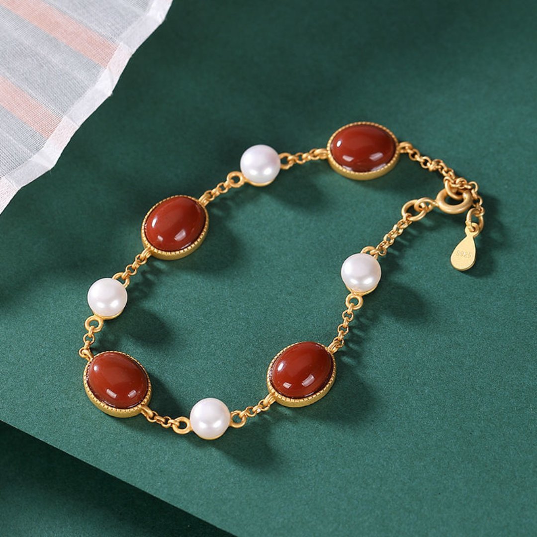 Enchanting Tourmaline & Chalcedony Pearl Bracelet