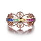 Rainbow Colorful Topaz 925 Silver Ring