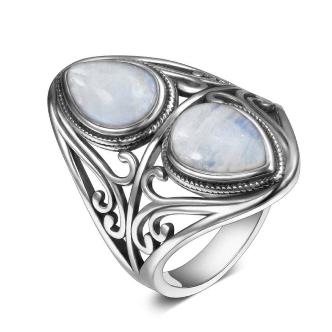 Vintage Naturstein Silber Ringe 