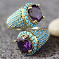 Retro Amethyst & Turquoise Ring