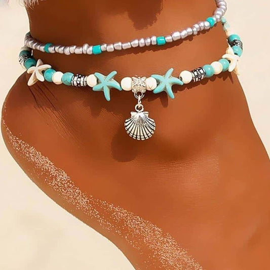 Boho Muschel Fußkettchen