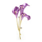 Lily Flower Enamel & Zirconia Brooch