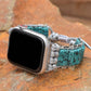 Böhmisches blaues Sesamjaspis-Apple-Watch-Armband