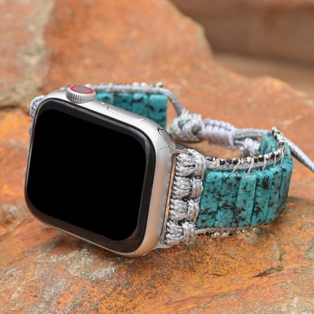 Böhmisches blaues Sesamjaspis-Apple-Watch-Armband