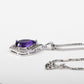 Elegant Amethyst & Zirconia Silver Necklace