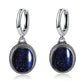 Vintage Natural Stone Oval Hoop Earrings